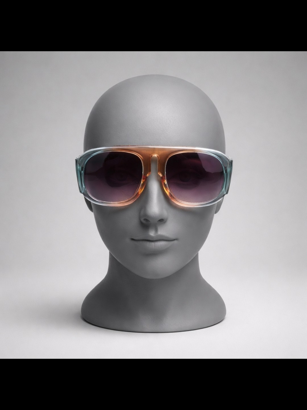 Retro Oversized Shield Sunglasses in Amber and Purple - Picture 5 of 5